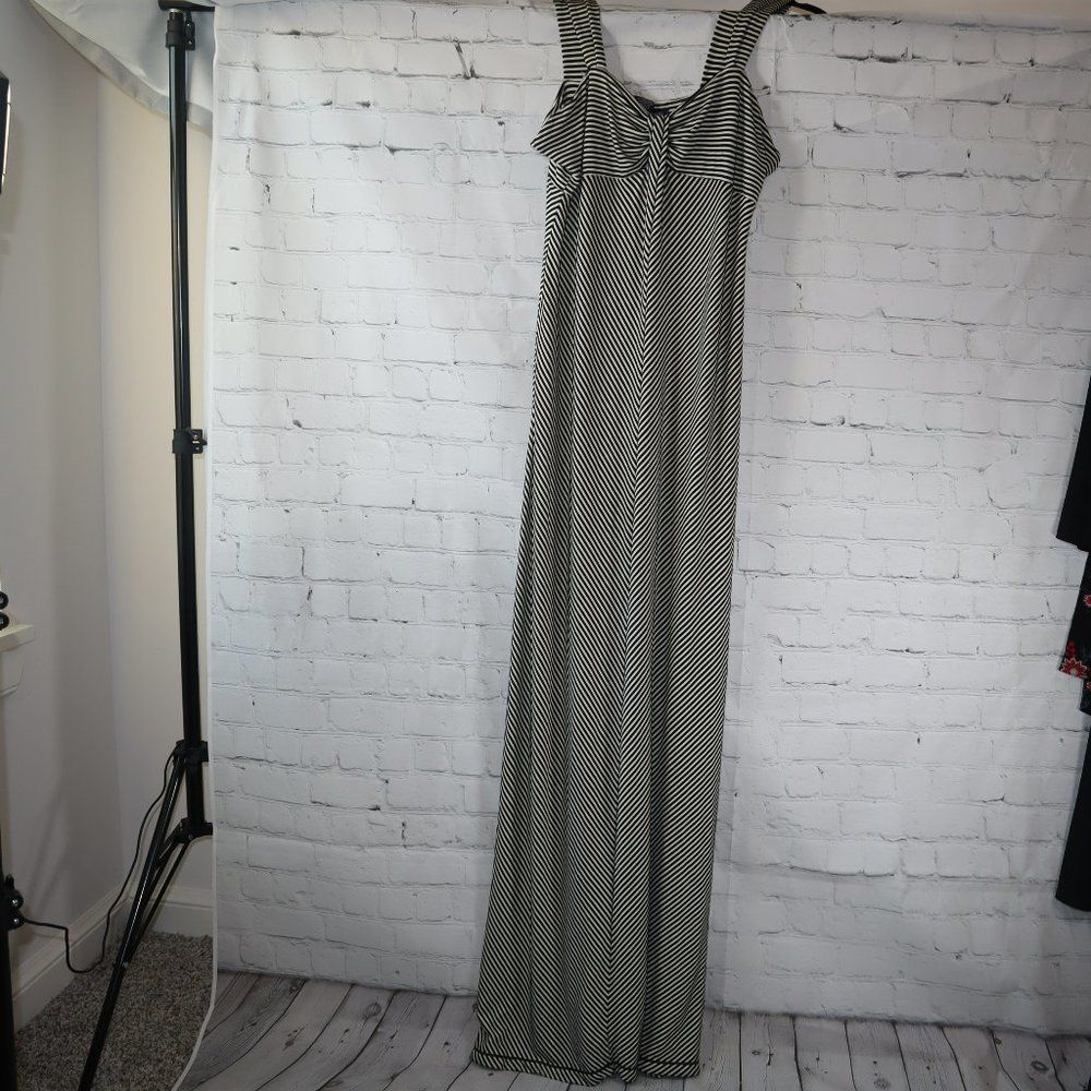 Max Edition Black and White Striped Sleeveless Maxi Dress Women's Size XL-NWT